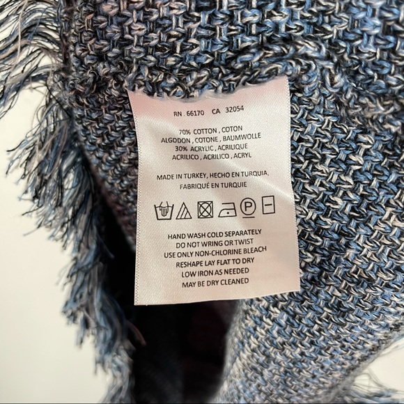 Anthropologie Sweater‎ Dress Fringe Knit Blue - Picture 7 of 7